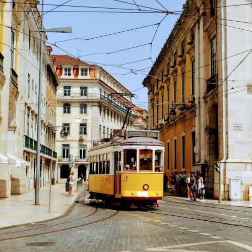 Lisbon street cable car